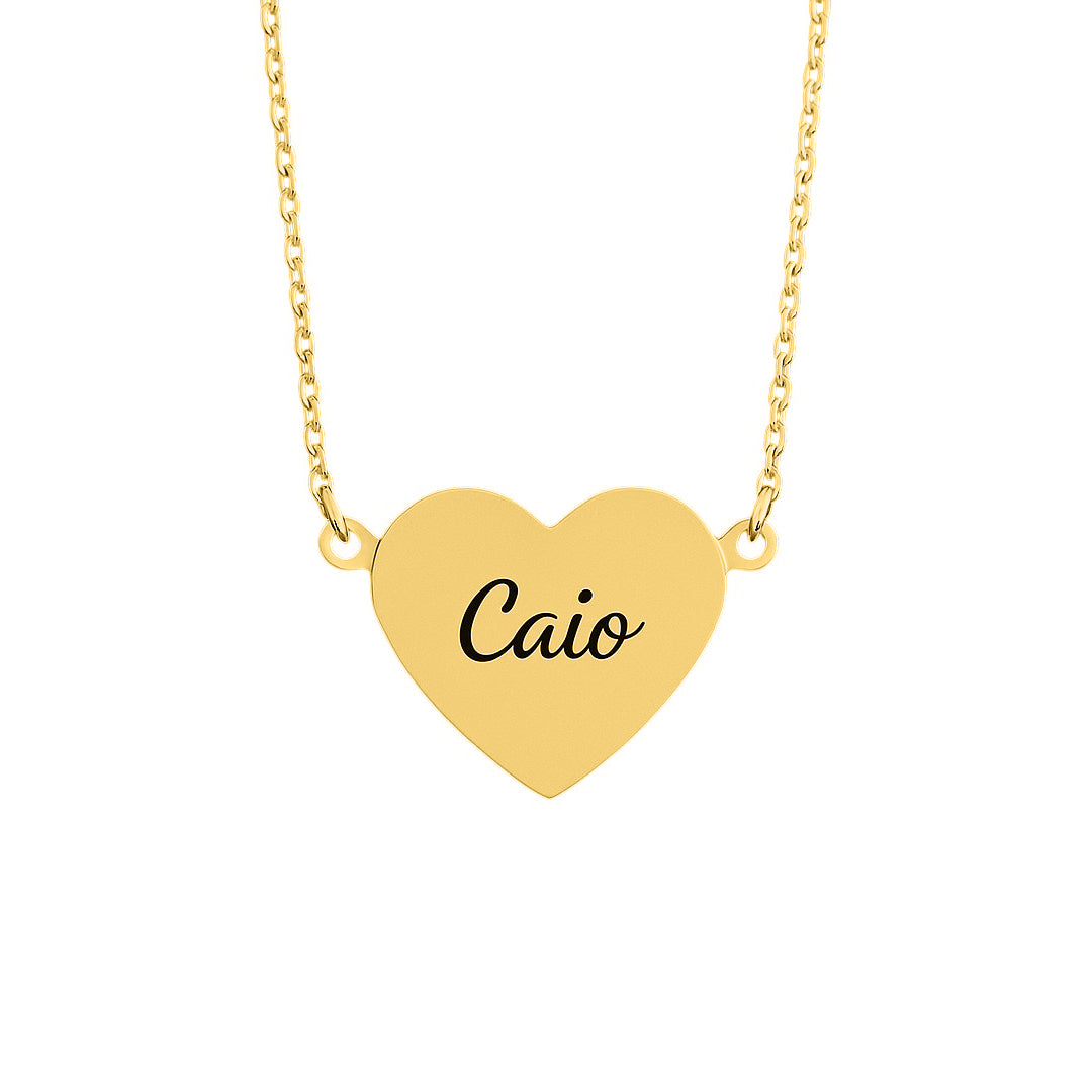 Caixa com Rosa Eterna & Colar Coração Personalizado com Nomes