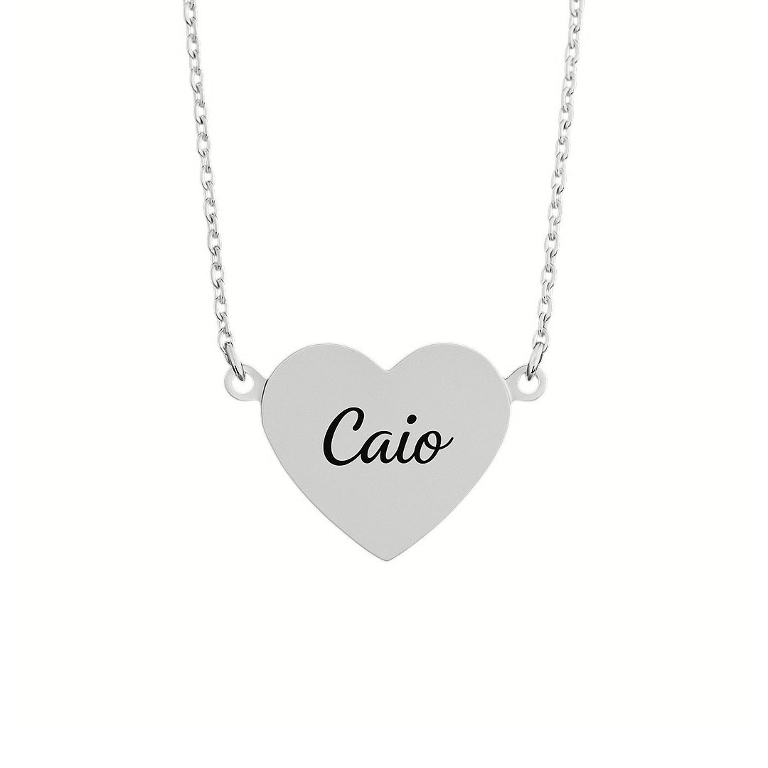 Caixa com Rosa Eterna & Colar Coração Personalizado com Nomes