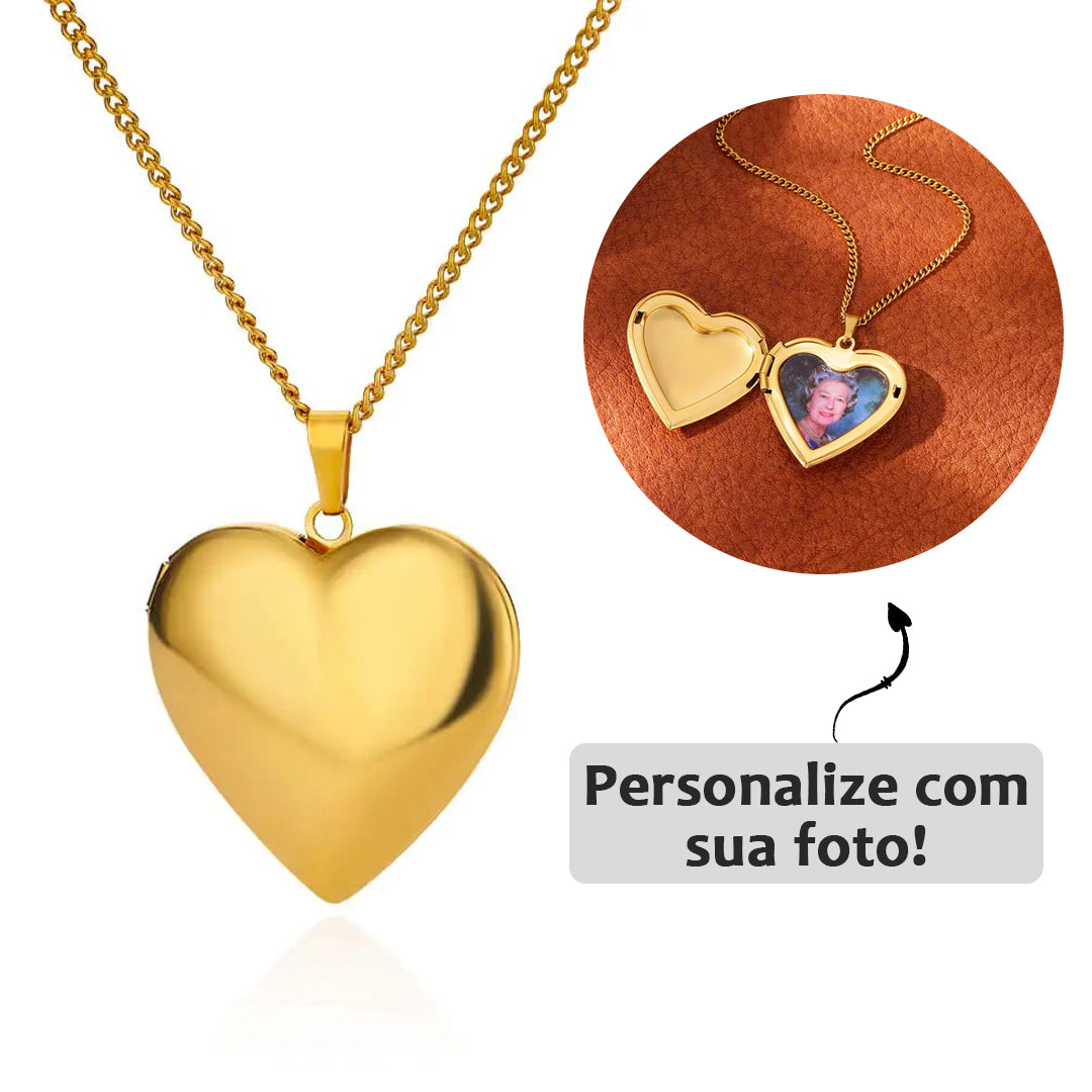 Relicário Coração com Foto Personalizada