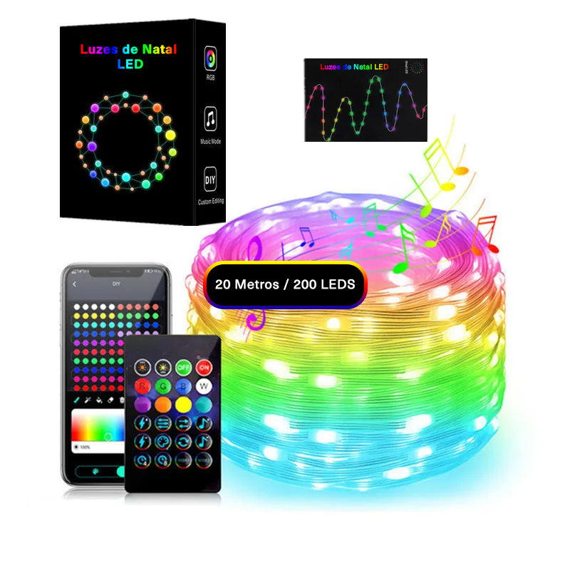 Luzes para Árvore de Natal LED Bluetooth