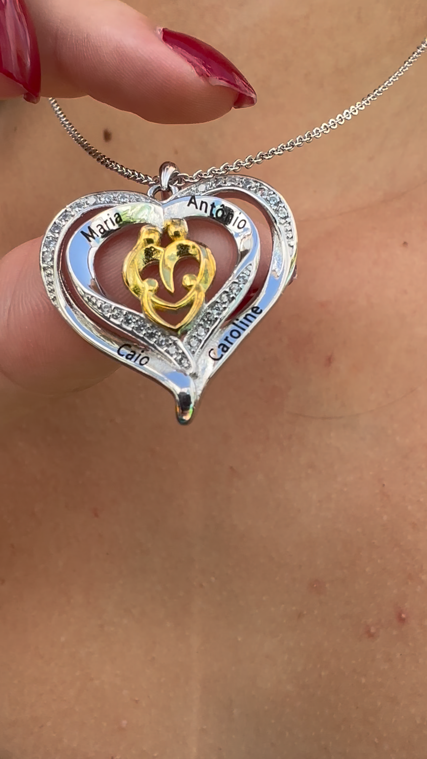 Colar 2 Corações Personalizado com Nomes