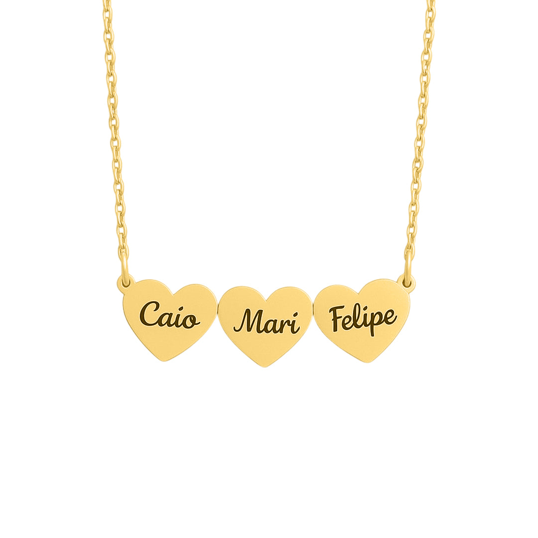 Caixa com Rosa Eterna & Colar Coração Personalizado com Nomes