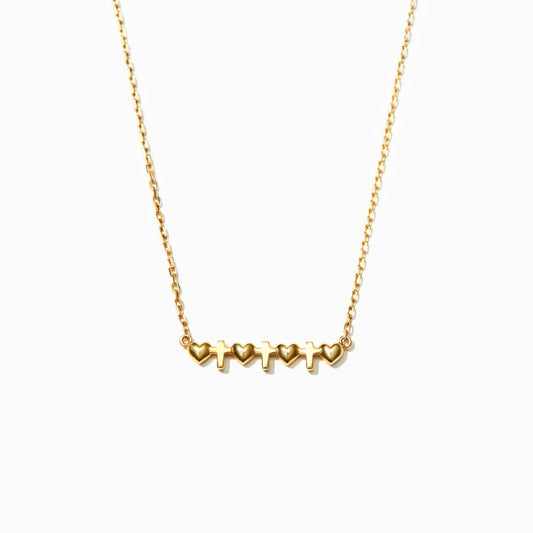 Colar Cruz & Coração - Minha Mãe, Minha Luz