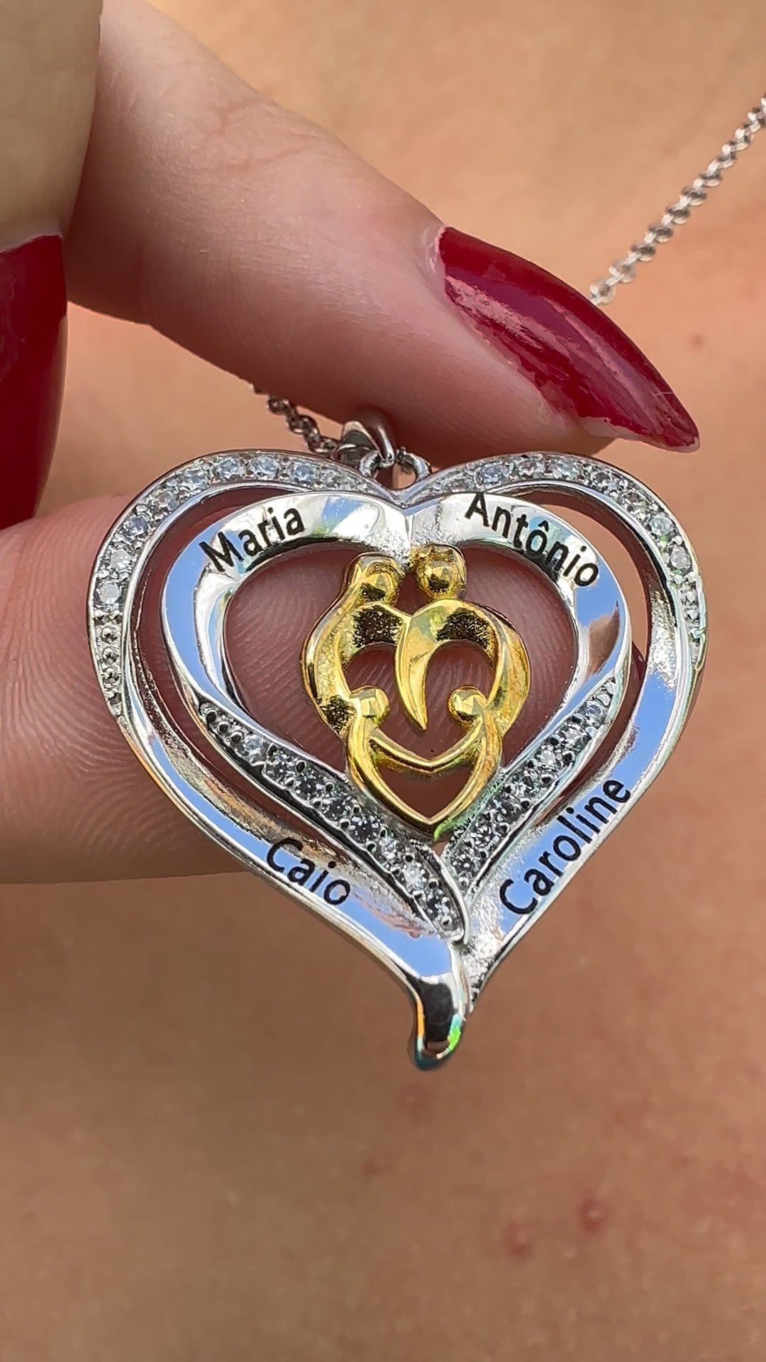 Colar 2 Corações Personalizado com Nomes