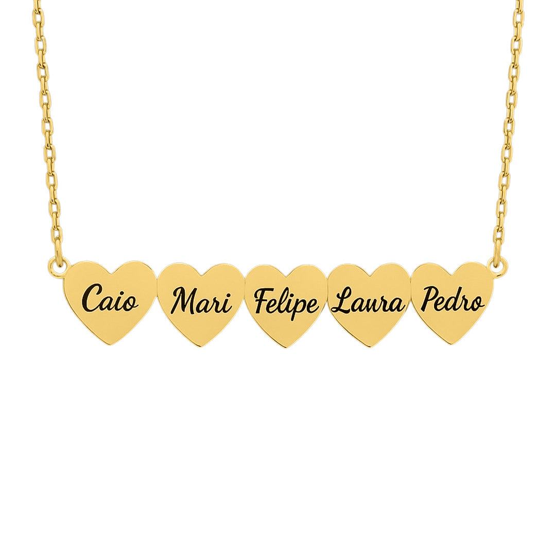Caixa com Rosa Eterna & Colar Coração Personalizado com Nomes