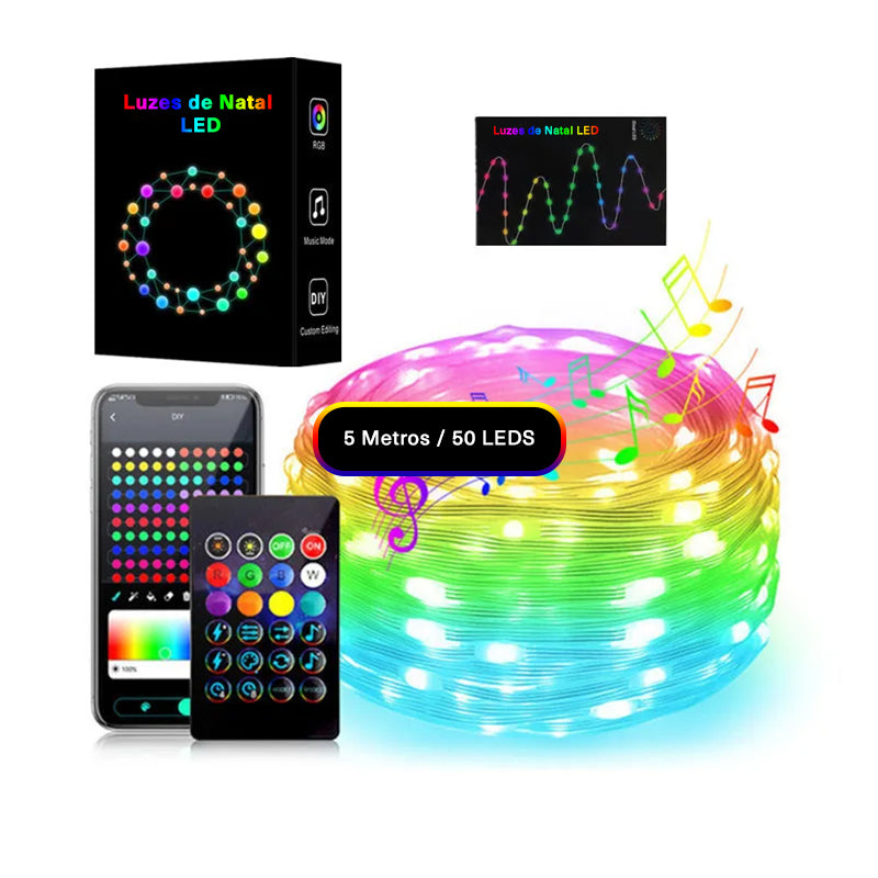 Luzes para Árvore de Natal LED Bluetooth
