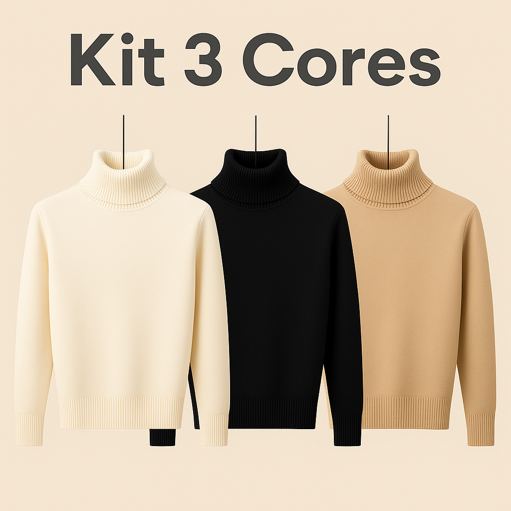 Suéter Térmico Peluciado com Gola Alta