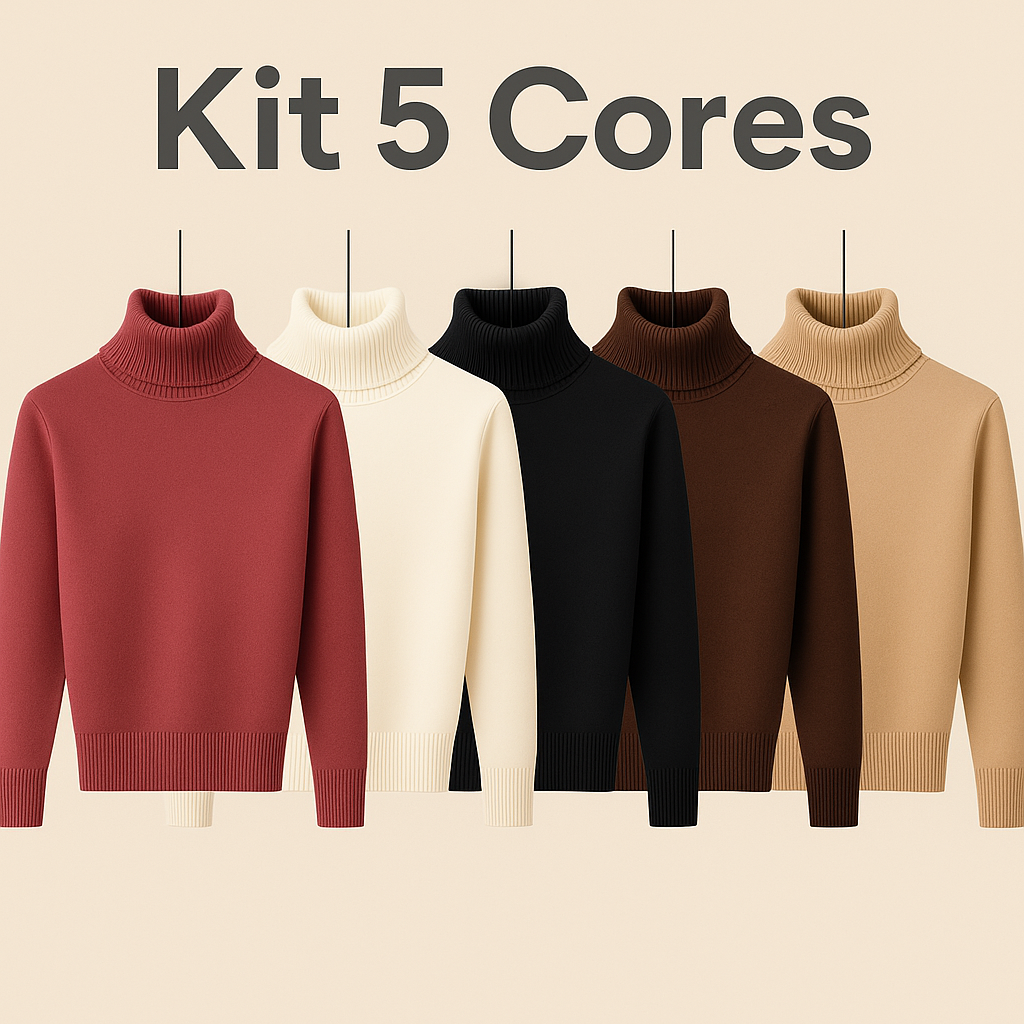 Suéter Térmico Peluciado com Gola Alta