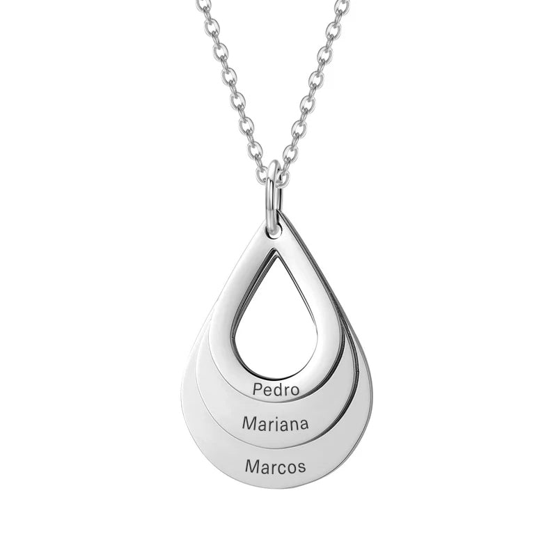Caixa com Rosa Eterna & Colar Gota Personalizado - Para Minha Mãe