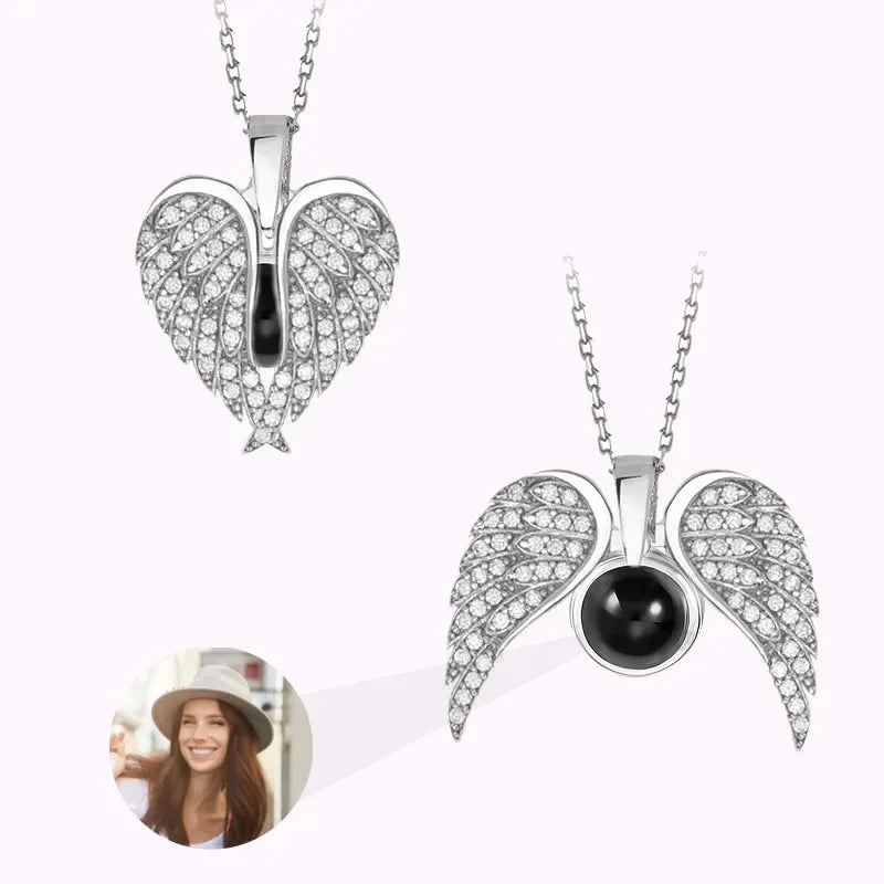 Colar Asas de Anjo | Personalizado com Foto