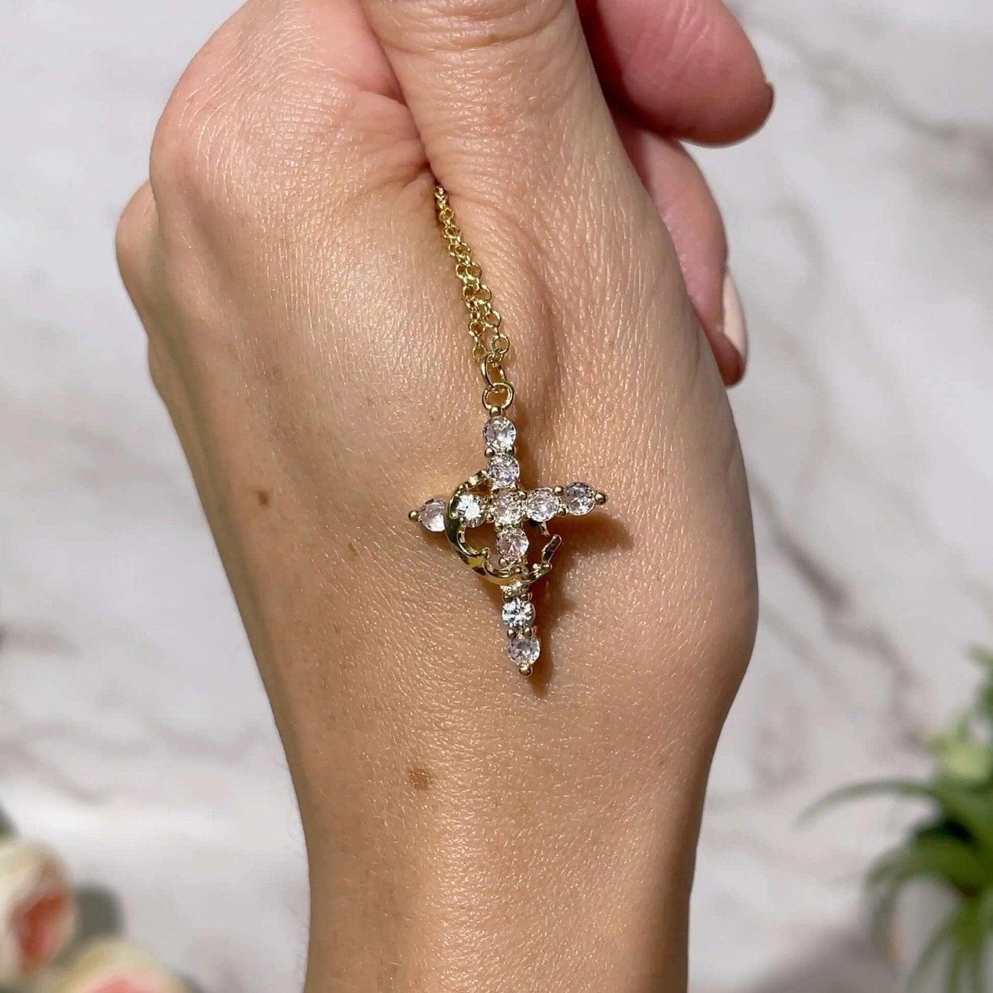 Colar Cruz Real Ouro 18k