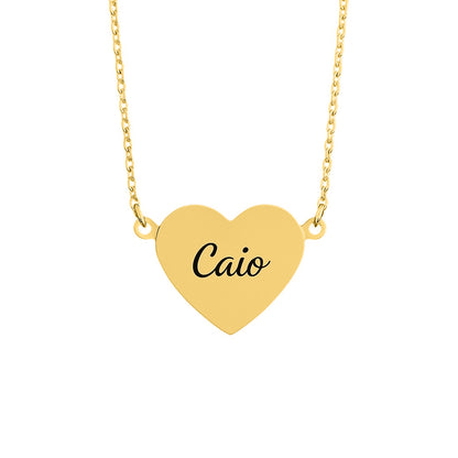Caixa com Rosa Eterna & Colar Coração Personalizado com Nomes