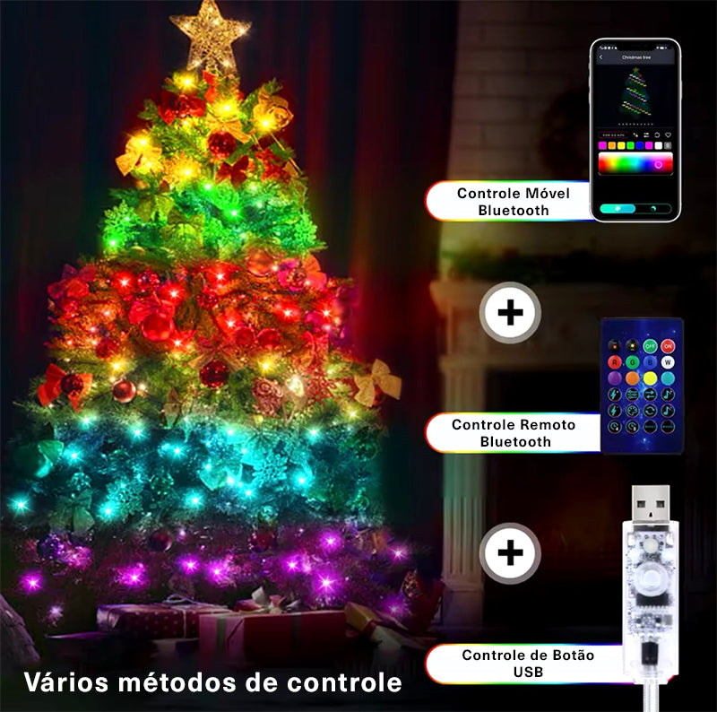 Luzes para Árvore de Natal LED Bluetooth
