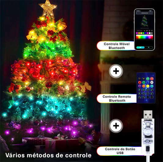 Luzes para Árvore de Natal LED Bluetooth