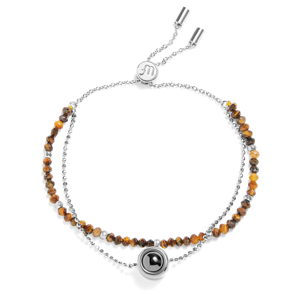 Pulseira Personalizada com Foto 2 em 1 - Amuleto de Crystal™