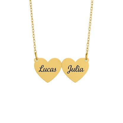 Caixa com Rosa Eterna & Colar Coração Personalizado com Nomes