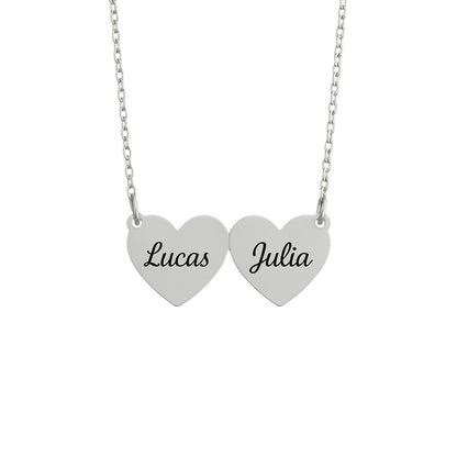 Caixa com Rosa Eterna & Colar Coração Personalizado com Nomes