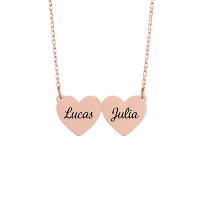Caixa com Rosa Eterna & Colar Coração Personalizado com Nomes