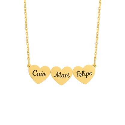 Caixa com Rosa Eterna & Colar Coração Personalizado com Nomes