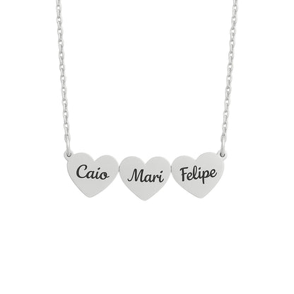Caixa com Rosa Eterna & Colar Coração Personalizado com Nomes