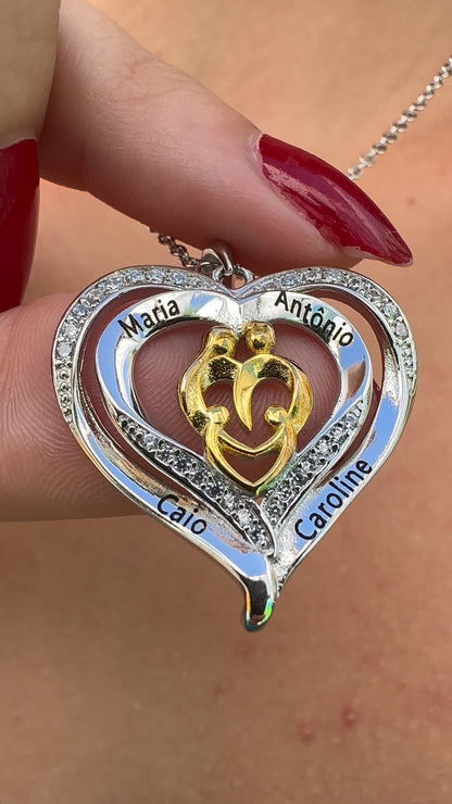 Colar 2 Corações Personalizado com Nomes