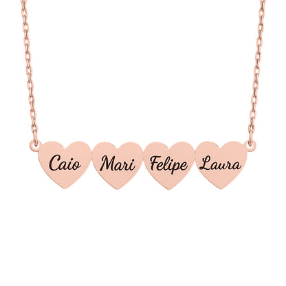 Caixa com Rosa Eterna & Colar Coração Personalizado com Nomes