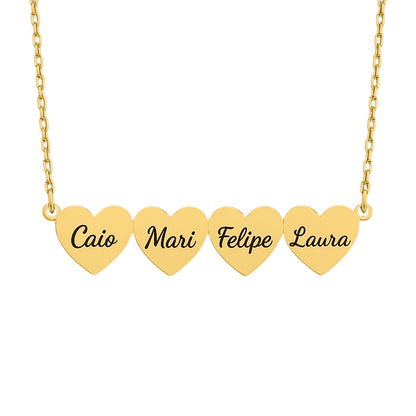 Caixa com Rosa Eterna & Colar Coração Personalizado com Nomes