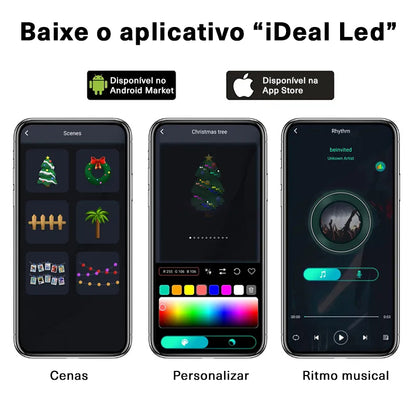 Luzes para Árvore de Natal LED Bluetooth