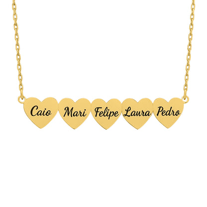 Caixa com Rosa Eterna & Colar Coração Personalizado com Nomes