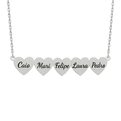 Caixa com Rosa Eterna & Colar Coração Personalizado com Nomes