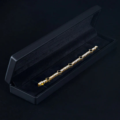 PULSEIRA DE TREVO ZIRCÔNIA BANHADO A OURO 18K