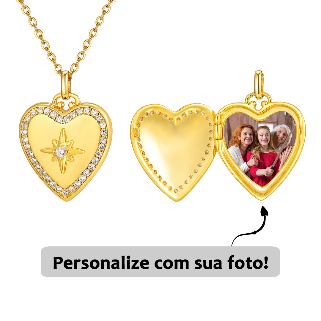 Relicário Estrela do Amor com Foto Personalizada