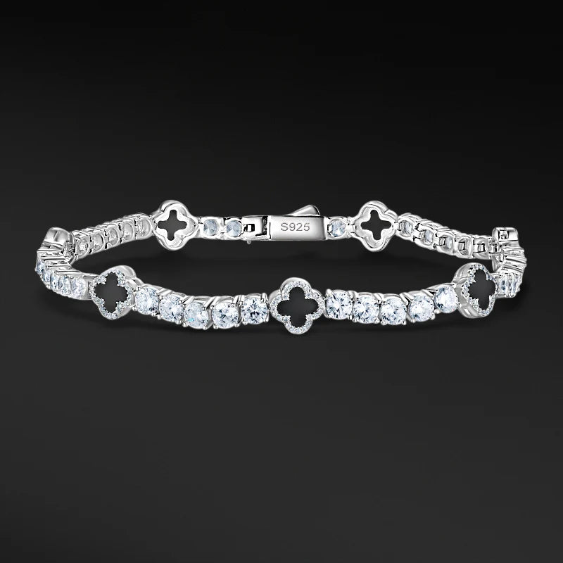 PULSEIRA DE TREVO ZIRCÔNIA BANHADO A OURO 18K