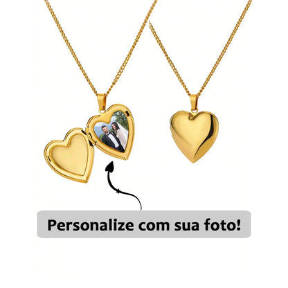 Relicário Coração Valente com Foto Personalizada