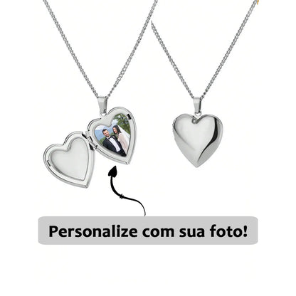 Relicário Coração Valente com Foto Personalizada