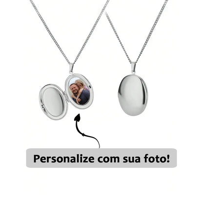 Relicário Clássico Oval com Foto Personalizada