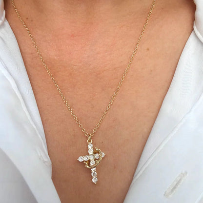 Colar Cruz Real Ouro 18k