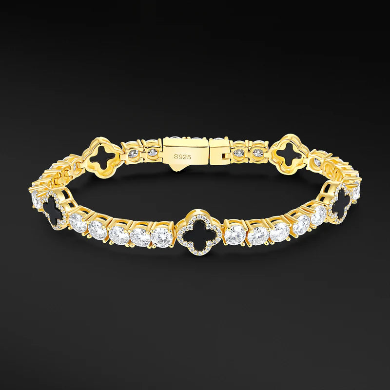 PULSEIRA DE TREVO ZIRCÔNIA BANHADO A OURO 18K