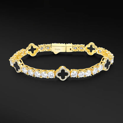 PULSEIRA DE TREVO ZIRCÔNIA BANHADO A OURO 18K